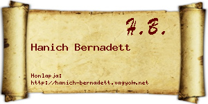 Hanich Bernadett névjegykártya